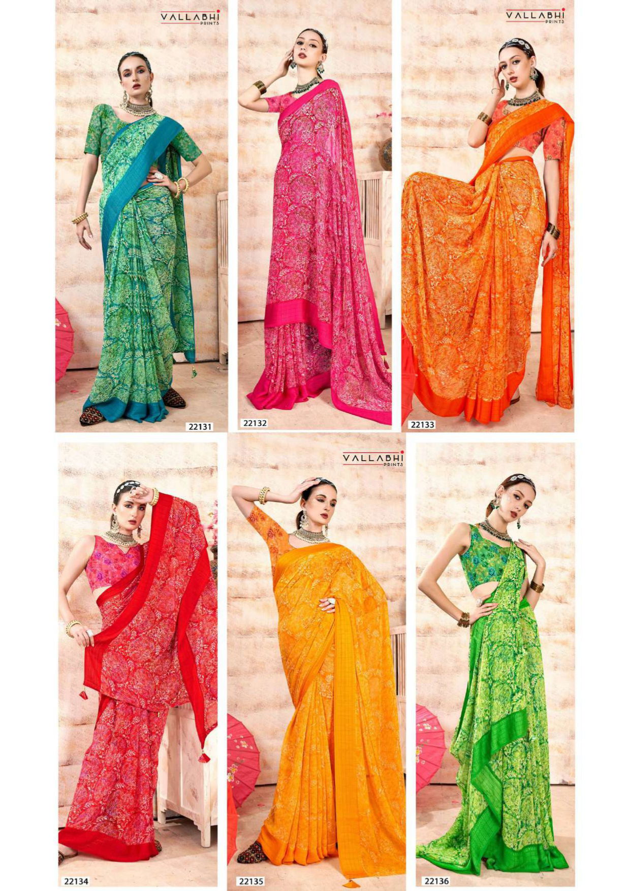 Sampreeti Vol 3 By Vallabhi Printed Daily Wear Georgette Sarees Wholesale Online